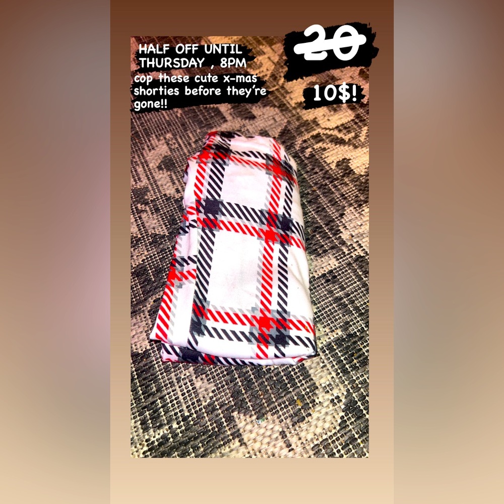 These cute christmas shorties are sized S but will fit mediums.